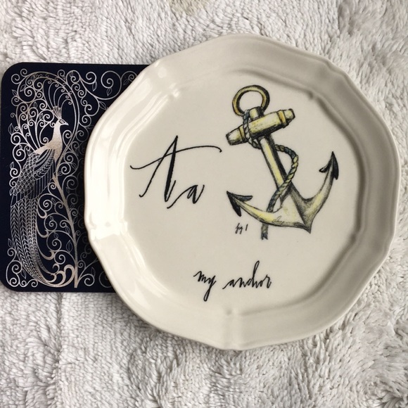 ⚓️Anthropologie Linea Carta Diva Pyari Canapé A Plate Anchor - Picture 1 of 16